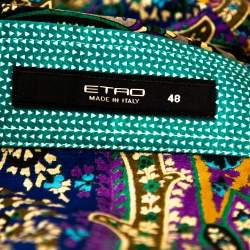 Pre Owned قميص إيترو متعدد الألوان مطبوع بيزلي قطن مطاطي بأزرار أمامية مقاس كبير - لارج