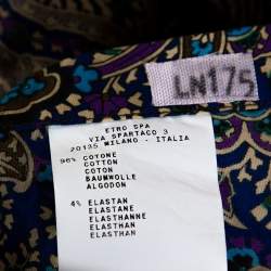 Pre Owned قميص إيترو متعدد الألوان مطبوع بيزلي قطن مطاطي بأزرار أمامية مقاس كبير - لارج