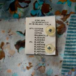 Etro Multicolor Stretch Cotton Multiprint Button Front Shirt XL