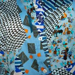 Etro Multicolor Stretch Cotton Multiprint Button Front Shirt XL