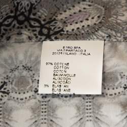 Etro Multicolor Abstract Printed Stretch Cotton Button Front Shirt L 