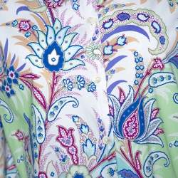 Etro Multicolor Paisley Printed Stretch Cotton Button Front Shirt L