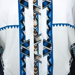 Pre Owned قميص إيترو قطن مطاطي بأزرار أمامية بطبعة ترايبال جرافيك متعدد الألوان مقاس كبير - لارج