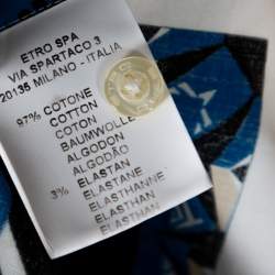 Pre Owned قميص إيترو قطن مطاطي بأزرار أمامية بطبعة ترايبال جرافيك متعدد الألوان مقاس كبير - لارج