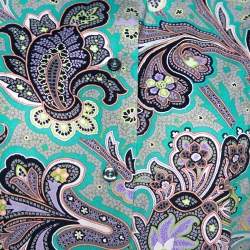 Pre Owned Etro Jade Green Floral Paisley Print Stretch Cotton Long Sleeve Shirt L