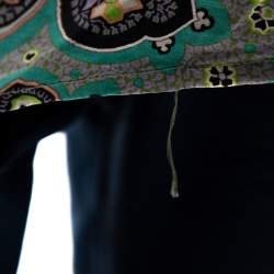 Pre Owned Etro Jade Green Floral Paisley Print Stretch Cotton Long Sleeve Shirt L