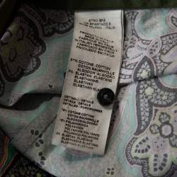 Pre Owned Etro Jade Green Floral Paisley Print Stretch Cotton Long Sleeve Shirt L