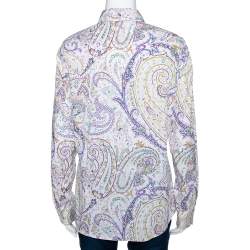 Pre Owned قميص إيترو قطن مطبوع بيزلي مخطط متعدد الألوان مقاس كبير - لارج