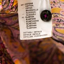 مملوكة مسبقًا قميص إيترو قطن مطبوع بيزلي أصفر مستردة ووردي مقاس متوسط - ميديوم