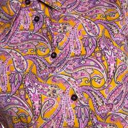 مملوكة مسبقًا قميص إيترو قطن مطبوع بيزلي أصفر مستردة ووردي مقاس متوسط - ميديوم