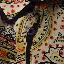 Pre Owned Etro Multicolor Paisley Printed Silk Button Front Shirt L