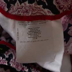 Pre Owned Etro Pink Paisley Print Linen Elasticized Waist Pants L