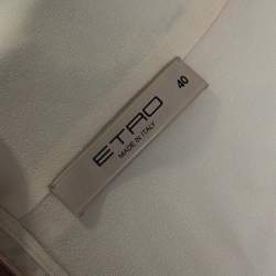 مملوكة مسبقًا فستان إيترو ميدي مجمع حرير طباعة بيزلي ومخطط كريمي S