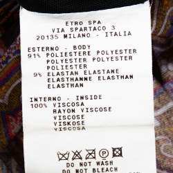 Pre Owned Etro Olive Green Paisley Print Stretch Jersey Ruffled Maxi Dress S