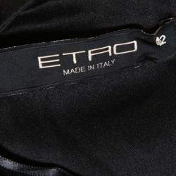 مملوكة مسبقًا Etro Black Paneled Floral Print Silk Halter Neck Maxi Dress M