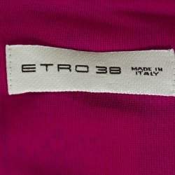 Pre Owned Etro Multicolor Patchwork Print Jersey V-Neck Shift Dress S