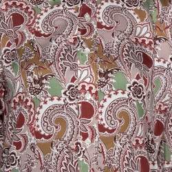 Pre Owned Etro Taupe Floral Paisley Print Cotton Long Sleeve Shirt S