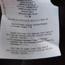 Pre Owned Etro Black Silk Crepe de Chine Embroidered Long Sleeve Shirt M