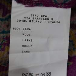 Pre Owned Etro Purple Floral Print Wool Shift Dress M