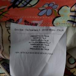 Pre Owned Etro Multicolor Floral Print Silk Crepe Palazzo Pants L