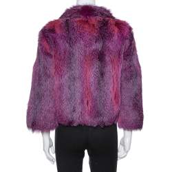 Pre Owned Etro Purple Fox Fur Jacket M