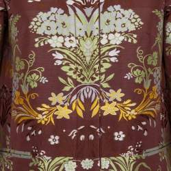 Pre Owned Etro Vintage Brown Floral Jacquard Coat M