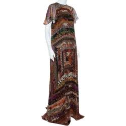 Pre Owned Etro Multicolor Printed Silk Maxi Dress M