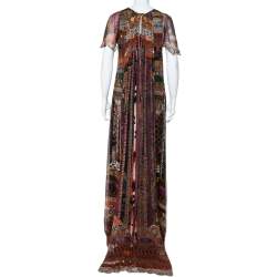 Pre Owned Etro Multicolor Printed Silk Maxi Dress M