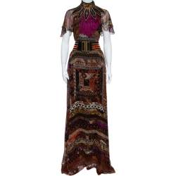 Pre Owned Etro Multicolor Printed Silk Maxi Dress M