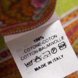 Pre Owned Etro Orange Cotton Floral Striped Button Front Shirt L