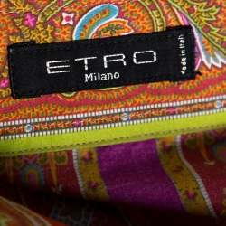 Pre Owned Etro Orange Cotton Floral Striped Button Front Shirt L