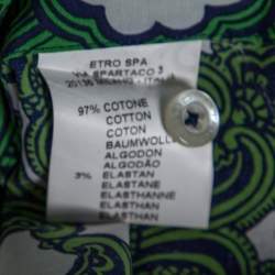 مملوكة مسبقًا Etro Green Stretch Cotton Paisley Print Button front Shirt XL