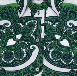 مملوكة مسبقًا Etro Green Stretch Cotton Paisley Print Button front Shirt XL
