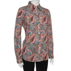 Pre Owned Etro Multicolor Cotton Paisley Print Full Sleeve Shirt L