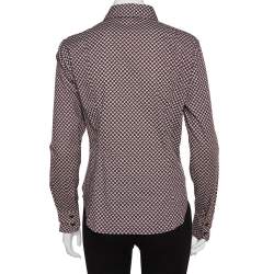 Etro Maroon Cotton Floral Print Full Sleeve Shirt L