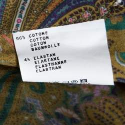 Pre Owned قميص إيترو أكمام طويلة مطبوع قطن أخضر مقاس كبير (لارج)