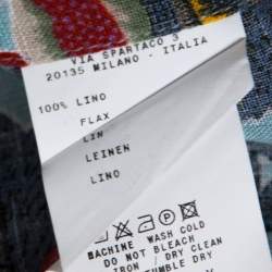 Pre Owned قميص إيترو قصه مجسمة مطبوع مورد كتان أزرق مقاس وسط (ميديوم) 