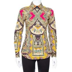 Pre Owned Etro Multicolor Paisley Print Stretch Cotton Shirt S