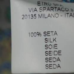 Pre Owned بلوزة إيترو ملتفة حرير صناعي طباعة زهور رمادية فاتحة S