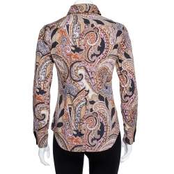 Pre Owned Etro Multicolor Cotton Print Fitted Shirt S