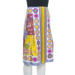 Etro Multicolor Floral Print Silk Pleated Skirt M