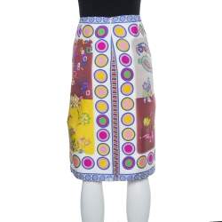 Etro Multicolor Floral Print Silk Pleated Skirt M