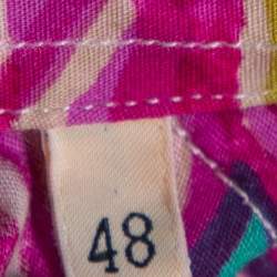 Pre Owned قميص إيترو قطن طباعة تريبال تجريدية متعدد الألوان بأزرار أمامية مقاس كبير - لارج 