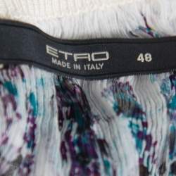 مملوكة مسبقًا Etro Multicolor Paisley Printed Silk Knit Top L