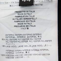 Pre Owned Etro Brown Brocade Detail Wool Mid Length Light Weight Coat M