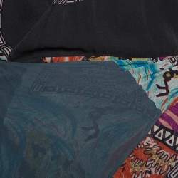 Pre Owned Etro Multicolor Silk Chiffon Wrap Detail Flared Maxi Dress M