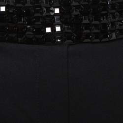 مملوكة مسبقًا Etro Black Wool Embellished Waist Detail Trousers L