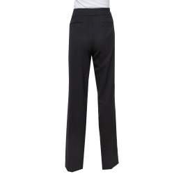 مملوكة مسبقًا Etro Black Wool Embellished Waist Detail Trousers L