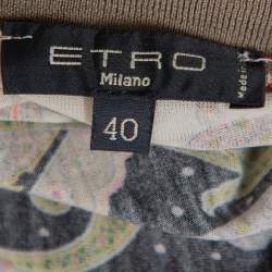 Pre Owned Etro Multicolor paisley Printed Knit Long Sleeve Top S