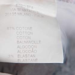 Pre Owned Etro Purple Printed Cotton Button Front Fitted Shirt S